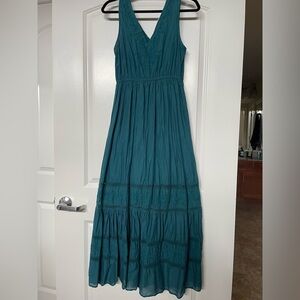 Lucky Brand Tiered Beaded Maxi- Teal